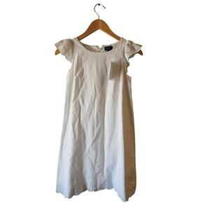 Polo Ralph Lauren 14 Swiss dot embroidered white cotton dress lace flutter new